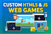 develop custom HTML5, CSS, and javascript browser games