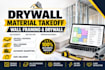 do drywall and wood metal framing takeoff using planswift