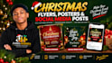 design christmas flyers, posters and social media posts