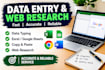 data entry and web research