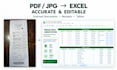 convert PDF, scanned images and receipts to excel