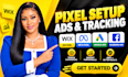 do wix pixel setup, meta facebook pixel, google ads and fb ads setup