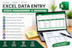 do excel data entry, data cleaning, stock management and invoicing