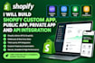 build shopify custom app public app private app API integration webhook