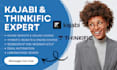 setup kajabi online course, thinkific website, kajabi website, thinkific course
