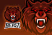 create a bold and modern bear mascot logo