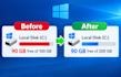 increase your c drive space on windows 7, 8, 10, and 11
