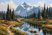 paint landscape in oil painting