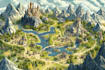 illustration a fantasy map illustration