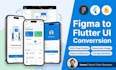 convert figma to flutter app with firebase backend and rest API integration
