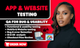 do app testing, website testing, QA testing usability testing iphone, android
