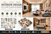create 3d exterior elevation and interior design render