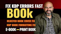 fix KDP book errors format book cover layout fix book publishing error
