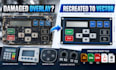 recreate damaged membrane switch overlay from photo for replacement vector files