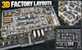 model 3d factory layouts, production facilities, industries cad models