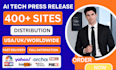 write ai tech press releases for startups saas pr distribution media outreach