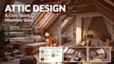 do cozy attic design, loft conversion, and realistic 3d interior rendering