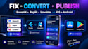 fix convert and publish your base44 replit or lovable app to app stores