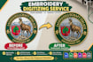 do embroidery digitizing logo into dst pes file in 2 hours