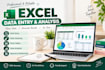 do excel data entry and data cleaning