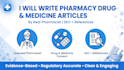 write pharmacy drug and medicine articles