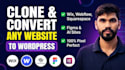 clone website, copy, duplicate or convert wix to wordpress elementor