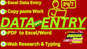 do perfect data entry and copy paste work within 2 hours