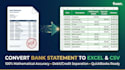 convert bank statement PDF to excel, CSV, or quickbooks