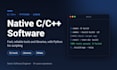 develop native software with c language, c plus plus, python, rust