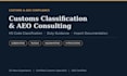 provide customs classification and aeo compliance consulting for cis eaeu