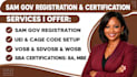 sam gov registration uei cage code mbe wosb dbe sba certification 8a certificate