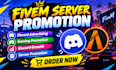 fivem server promotion, fivem promotion, fivem server, discord growth advertise