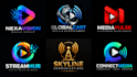 design a modern, digital, broadcasting, entertainment, communication media logo