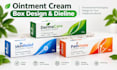 design professional ointment cream box packaging and dieline