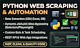 build custom python web applications, selenium scrapers and workflows