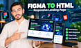 convert figma to responsive HTML CSS javascript landing page