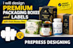create print ready packaging design with dieline