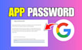 setup google SMTP server and app passwords