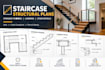 design staircase structural plans stringer framing landing and stair details