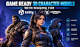 create game ready 3d character models with rigging for unity unreal and blender