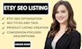 create etsy SEO listing and variations and fix error