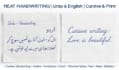 do beautiful urdu and cursive english handwriting