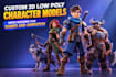 create custom 3d low poly character models with rigging for games and animation