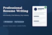 write a professional ats friendly resume and CV