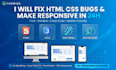 do html css bug fixing and responsive website