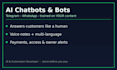 build an ai chatbot for telegram or whatsapp for your business