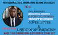 write a professional civil engineering resume and cv