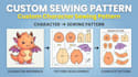 create a custom plush toy sewing pattern from your design