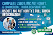 set up dot, mc, and truck registration