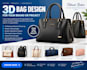create a professional 3d bag design and realistic bag mockup